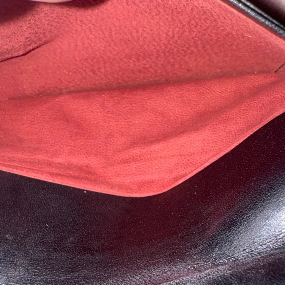 Yves Saint Laurent vintage Black and burgundy Leather bifold EUC